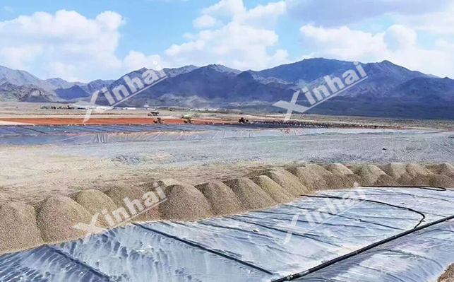 堆浸提金作业筑堆环节
