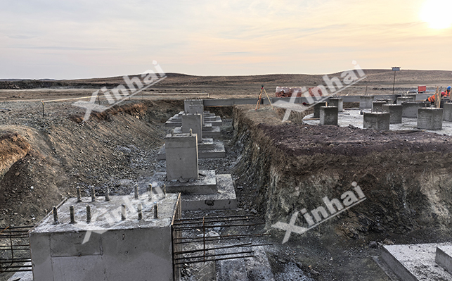 哈萨克斯坦150万t/a铜矿项目土建现场